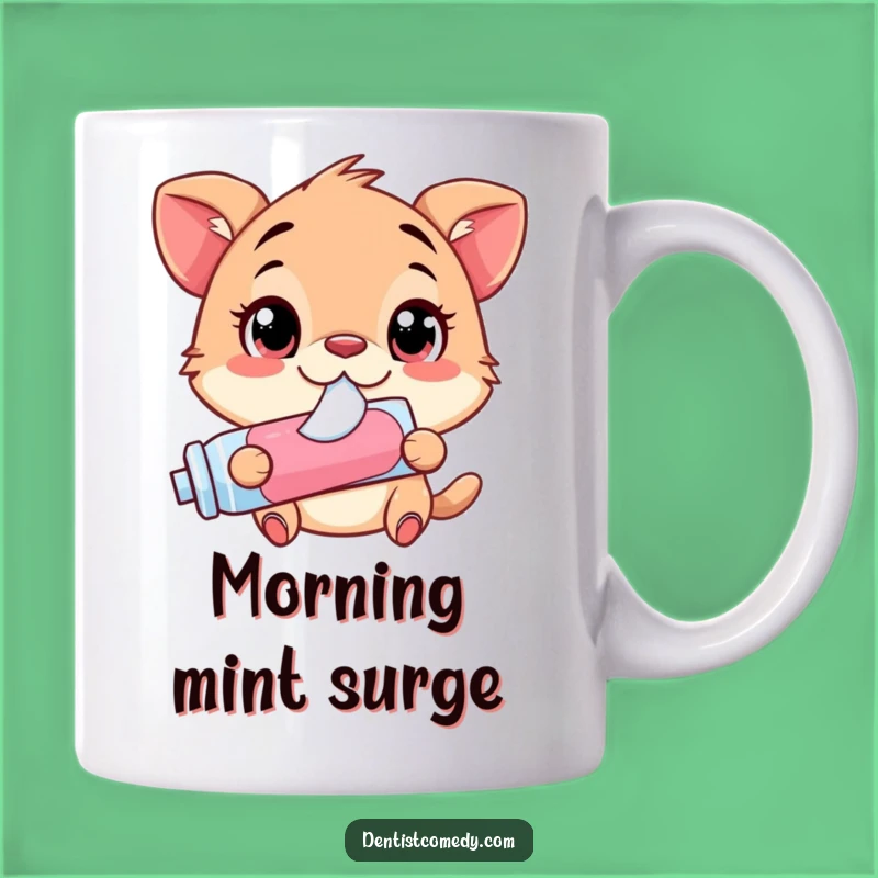 Funny Wide-Eyed Animal Toothpaste Mug - Hilarious Squirting Expression Gift for Dentists