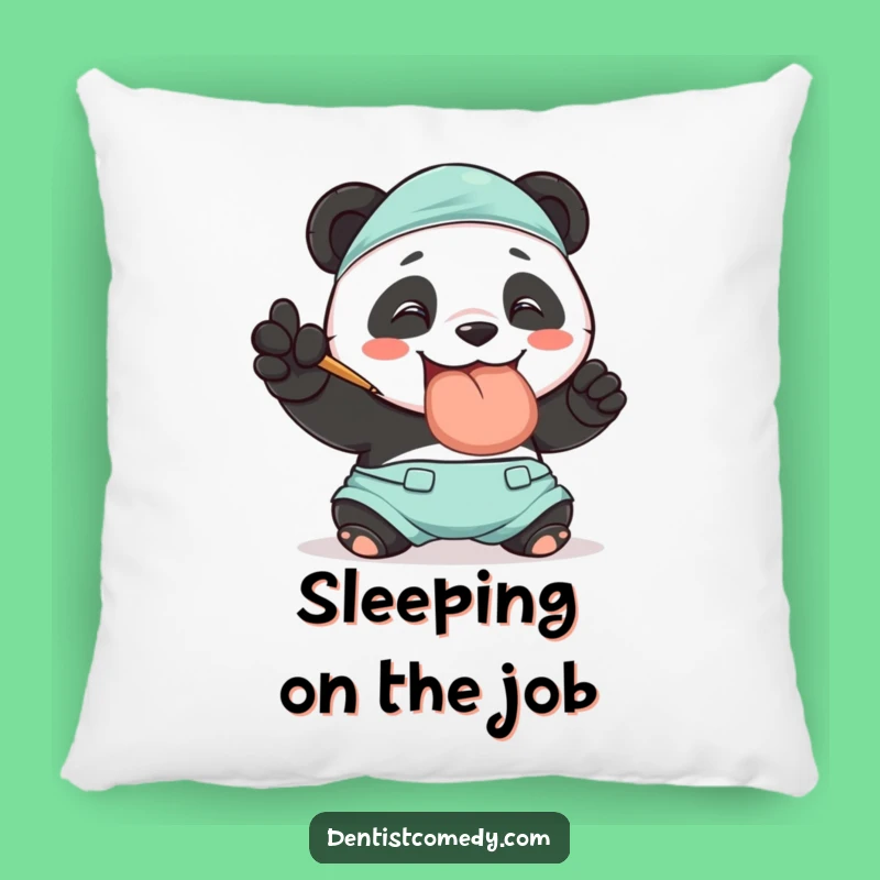 Funny Panda Dentist Pillow: Smiling Panda Hugs Tooth, Comfy Funny Gift