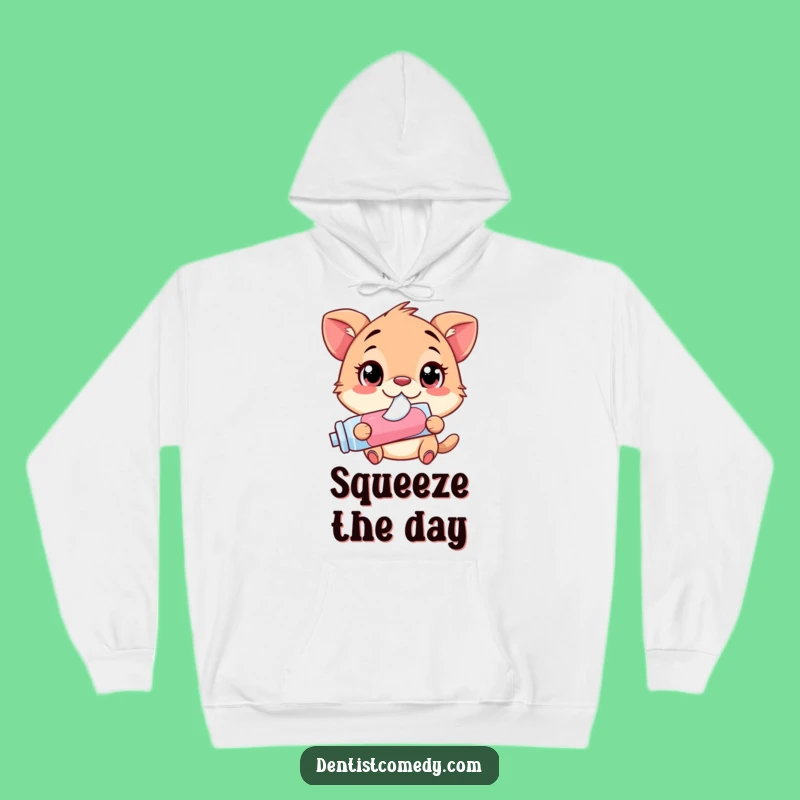 Funny Wide-Eyed Animal Toothpaste Hoodie - Cozy Squirting Expression Warm Gift