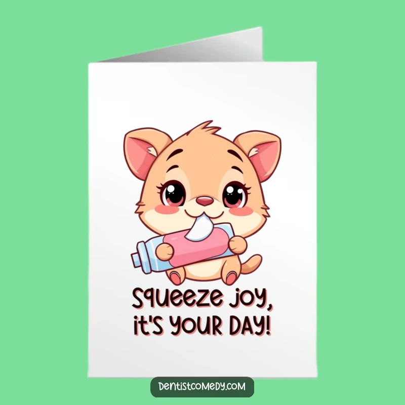 Free Printable Animal Toothpaste Card: Funny Birthday Downloadable Gift