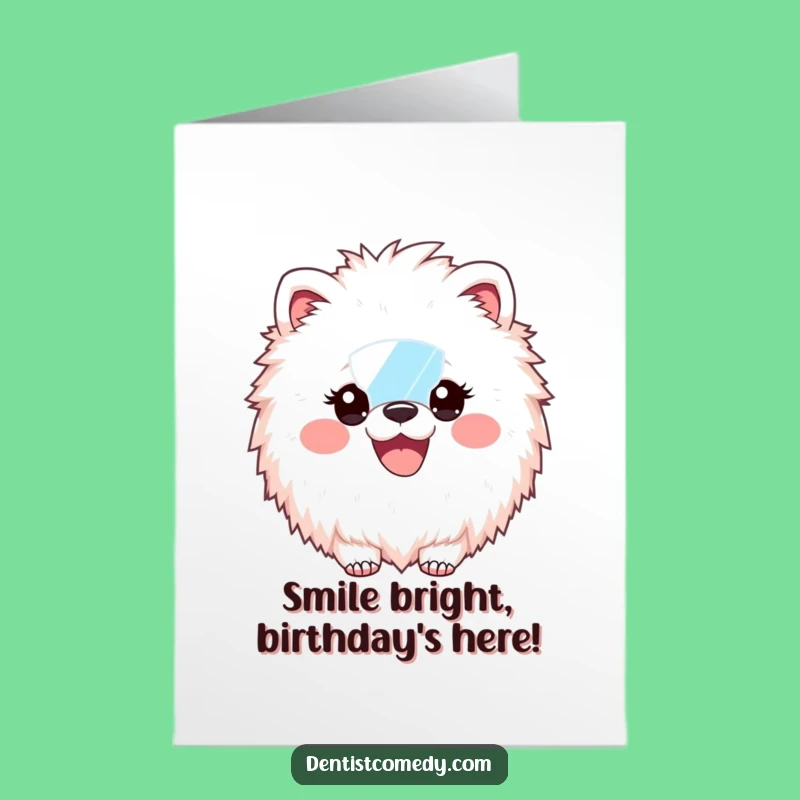 Free Printable Fluffy Animal Dental Card: Funny Smile Birthday Downloadable Gift