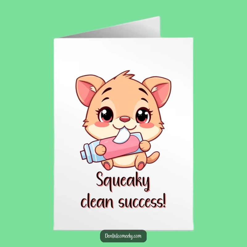 Free Printable Animal Toothpaste Card: Congrats Downloadable Gift