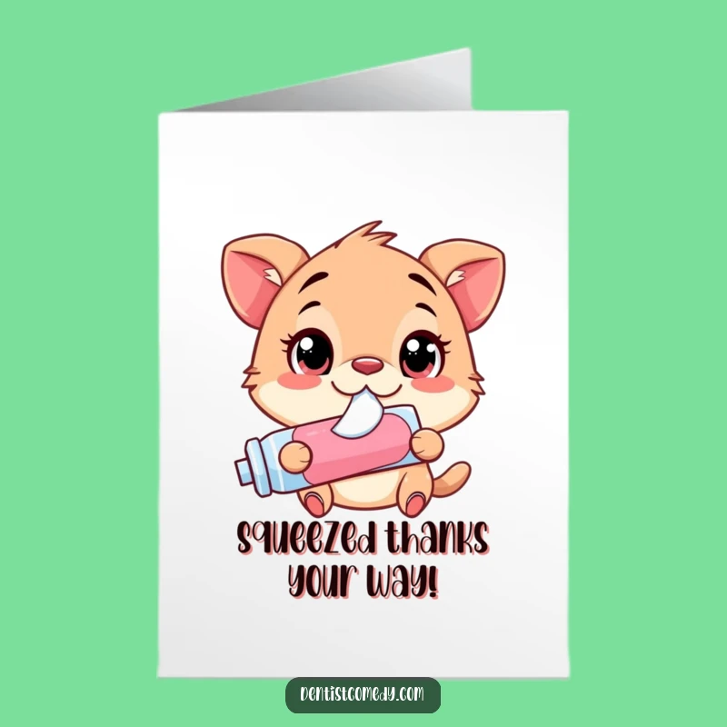 Free Printable Animal Toothpaste Card: Thanks Downloadable Gift