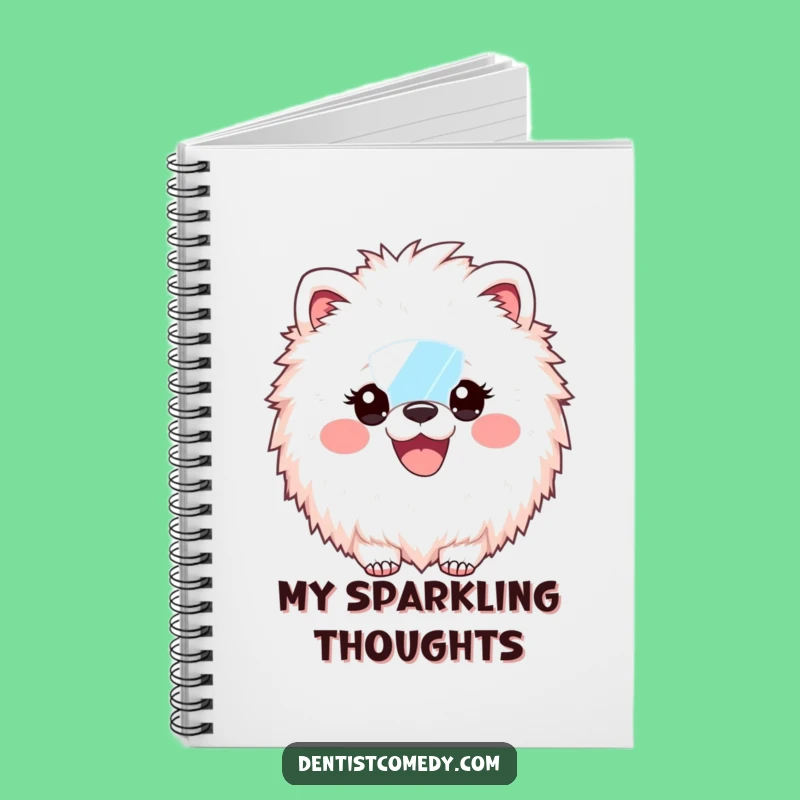 Funny Fluffy Animal Dentist Notebook - Lined Dental Mirror Smile Journal Gift