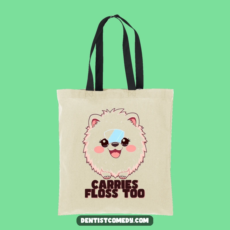 Funny Fluffy Animal Dentist Tote Bag - Chic Dental Mirror Smile Eco-Friendly Gift